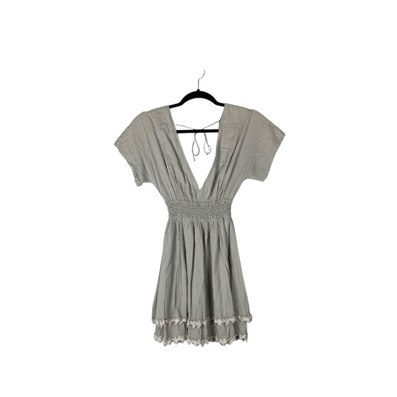 L*Space Smith Gauze V-Neck Cover-Up Tunic Dress Light Sage Green Size XS - Picture 4 of 10